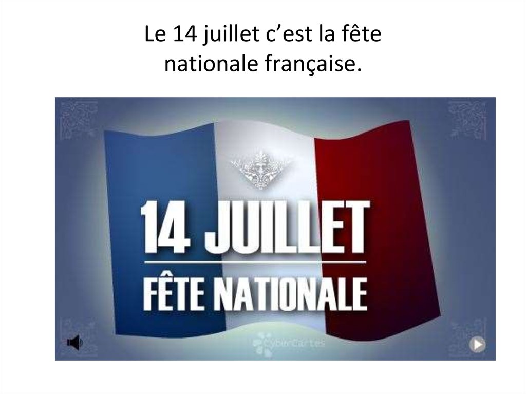 Le 14 Juillet C Est La Fete Nationale Franҫaise Online Presentation