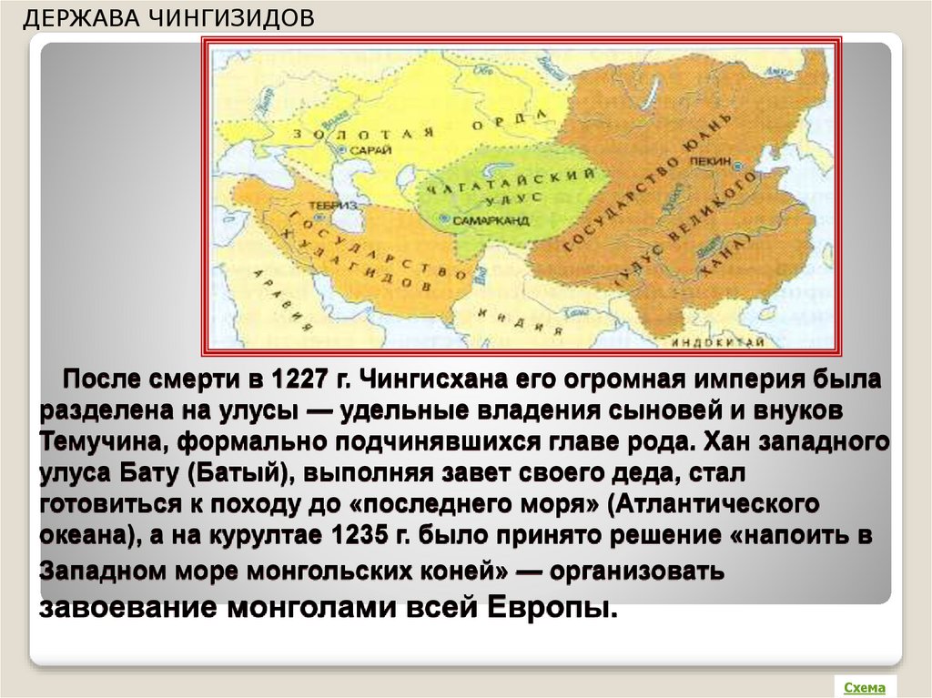 Владение великого хана. Монгольская Империя улус Джучи. Улусы монгольской империи 6 класс. Территория монгольской империи. Разделение монгольской империи на улусы.