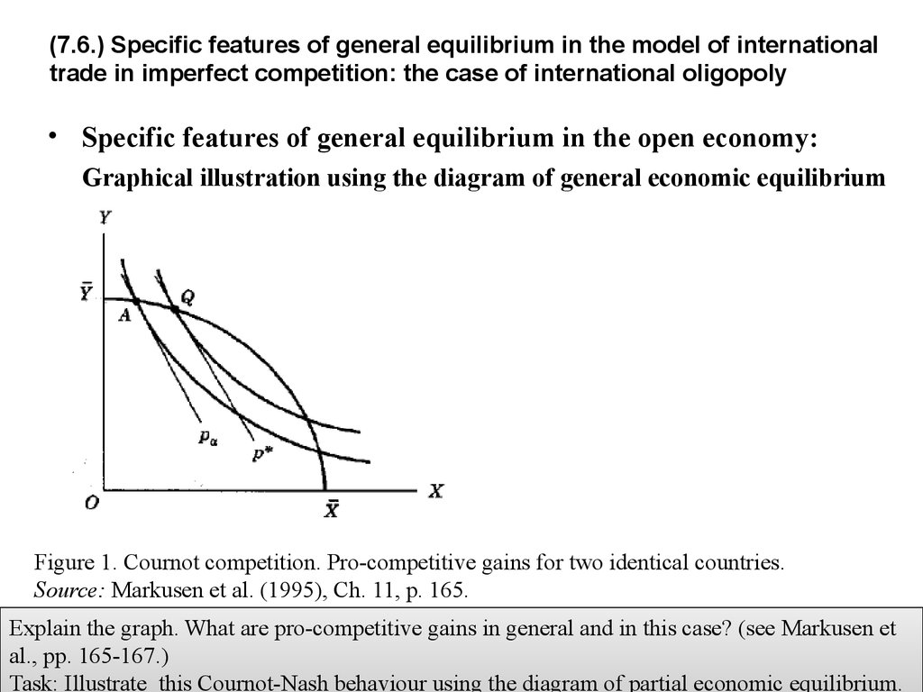 (7.6.) Specific features of general equilibrium in the model of international trade in imperfect competition: the case of