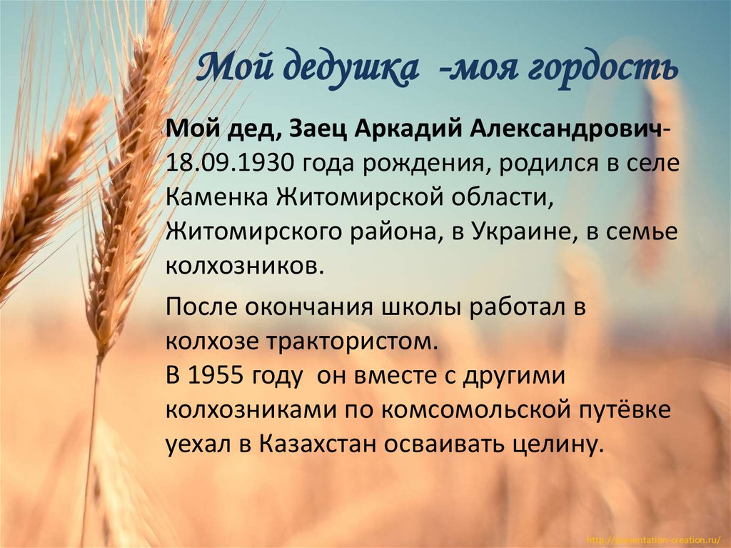 Мой дедушка -моя гордость