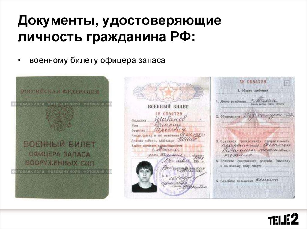 Документы удостоверяющие личность гражданина на территории рф