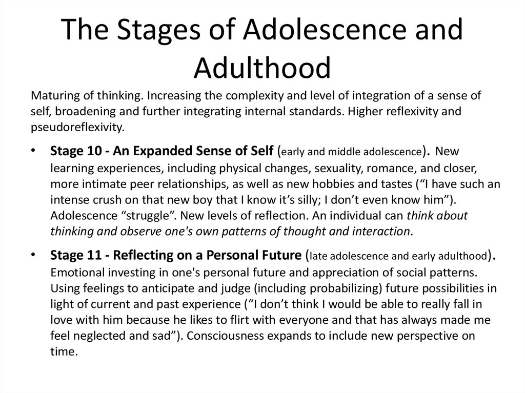 The Stages of Adolescence and Adulthood