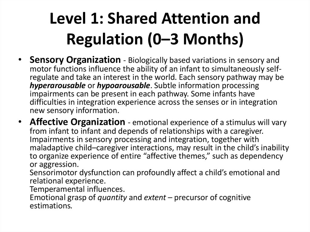 Level 1: Shared Attention and Regulation (0–3 Months)