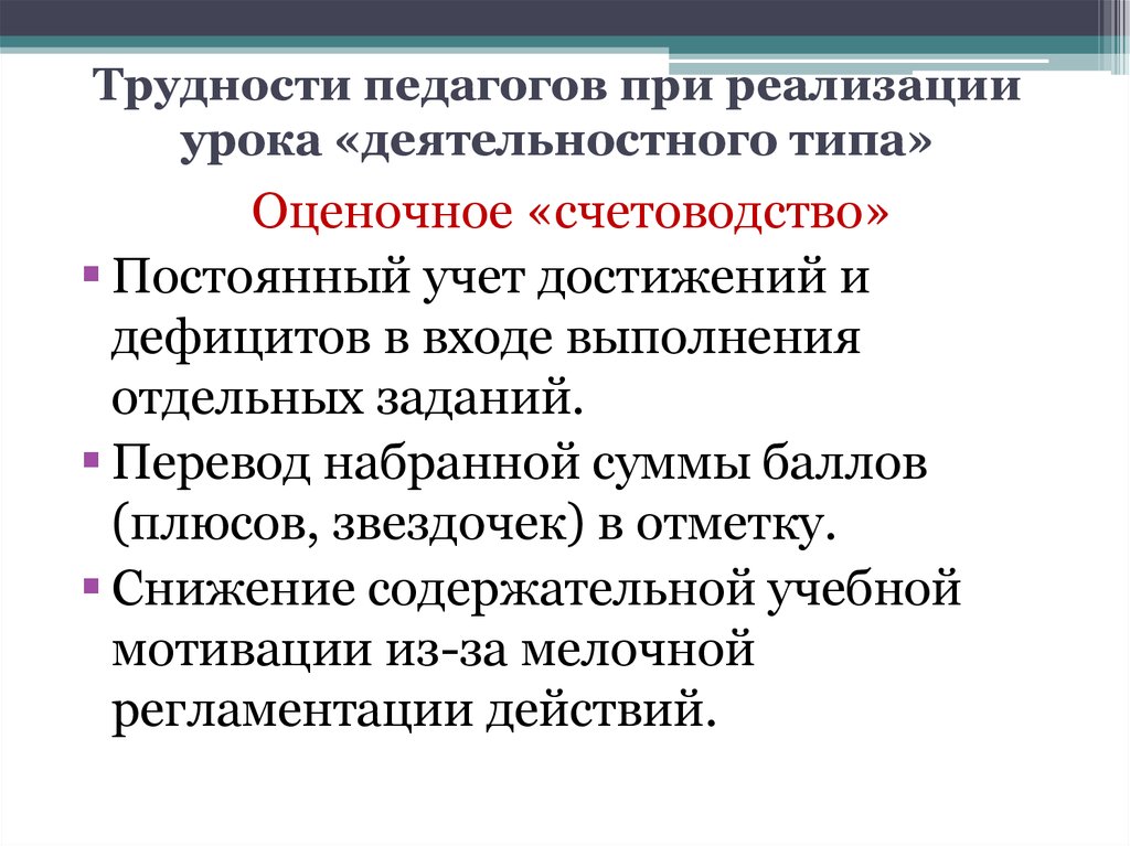 Затруднения педагогической деятельности