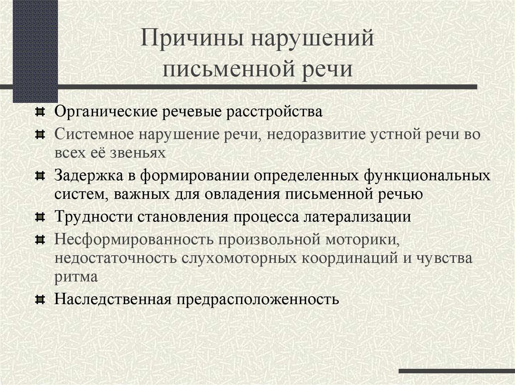 Процесс письменной речи