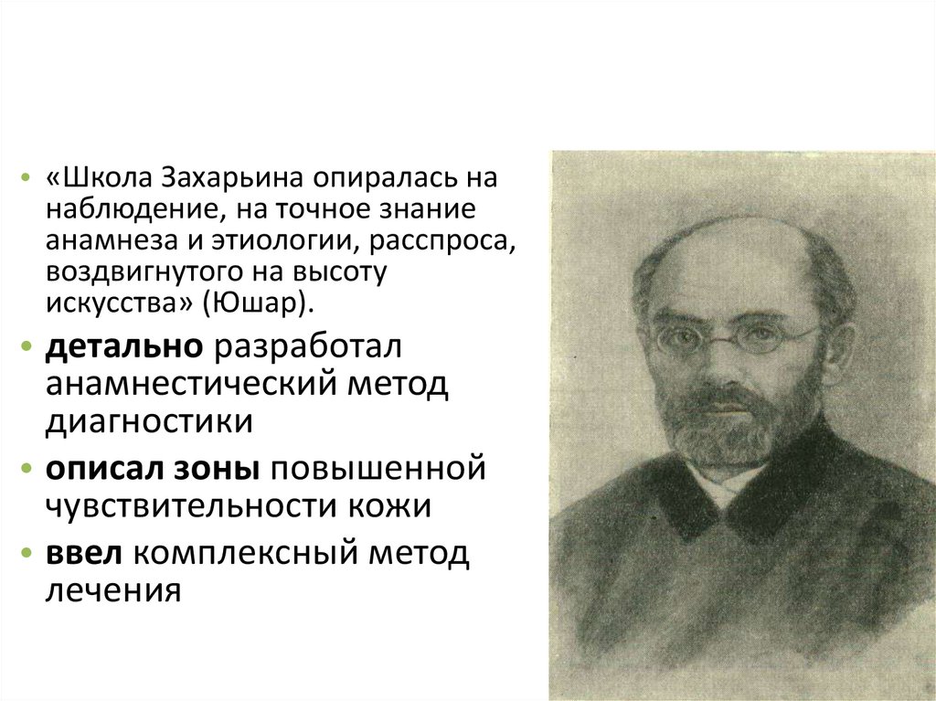 Григорий антонович захарьин биография и вклад в развитие терапии презентация