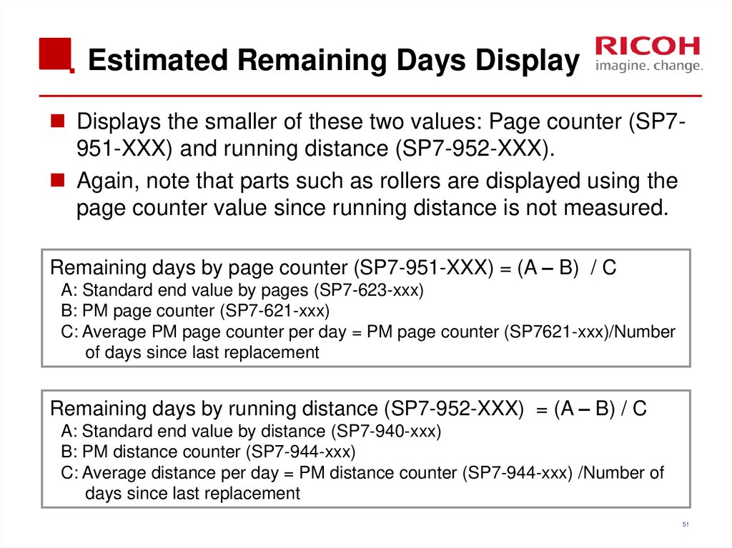 Estimated Remaining Days Display