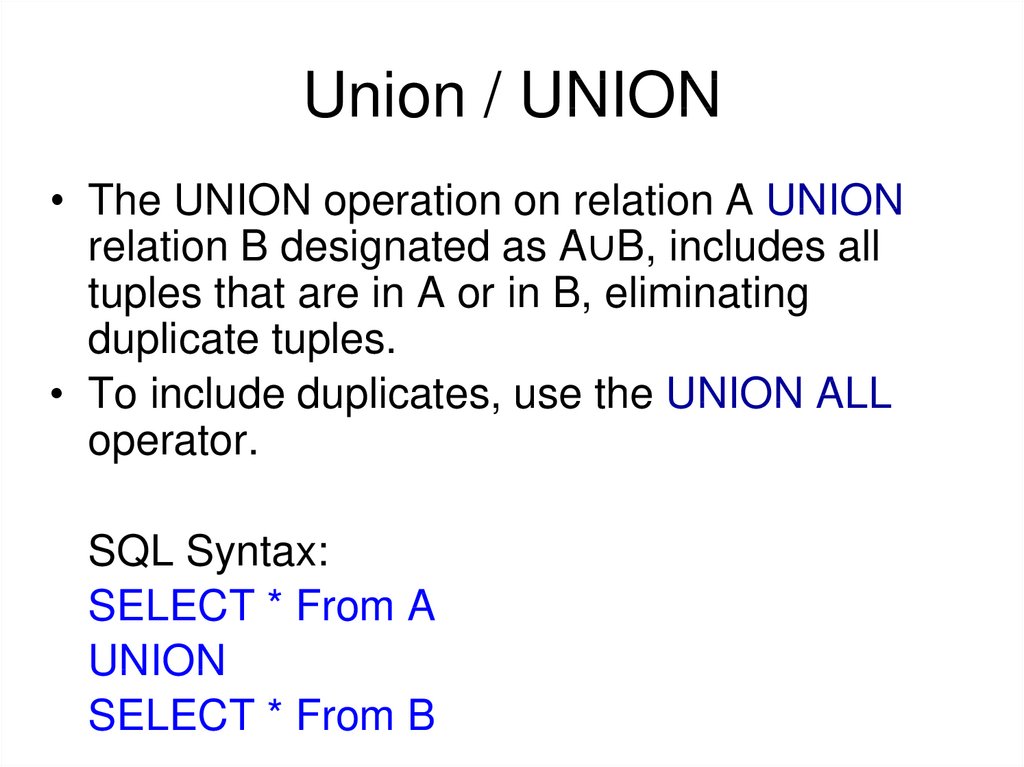 Union / UNION