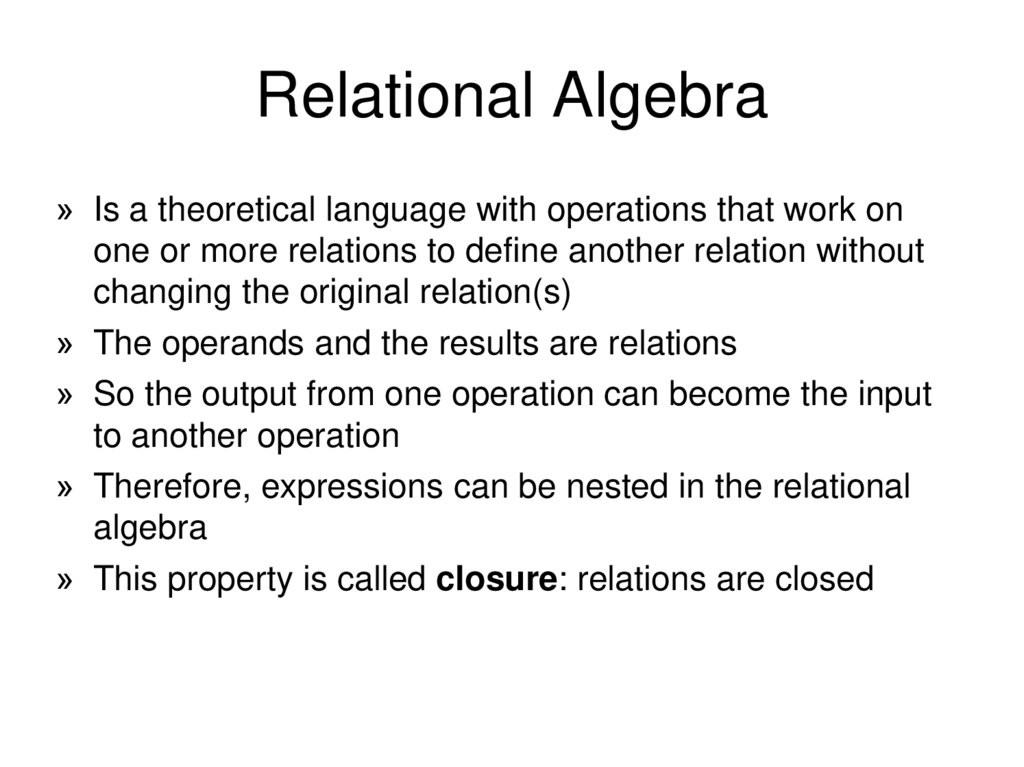 Relational Algebra