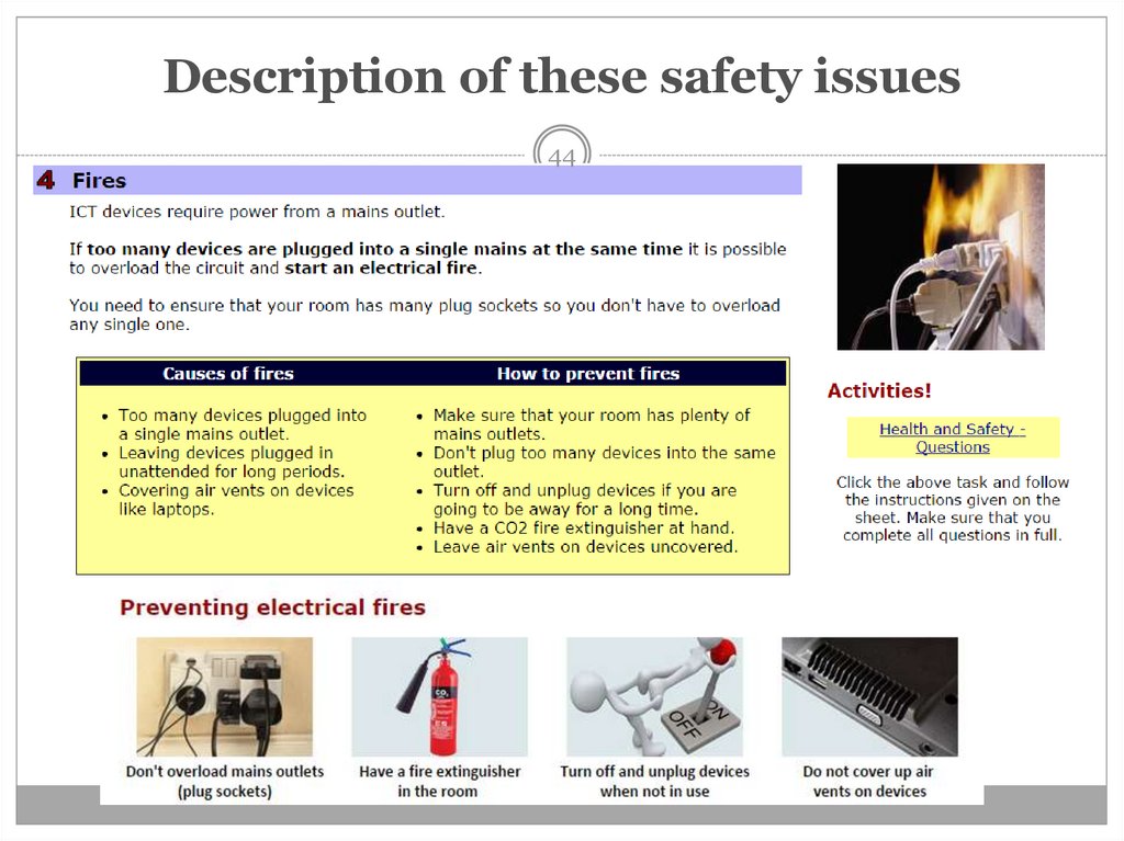 Description of these safety issues