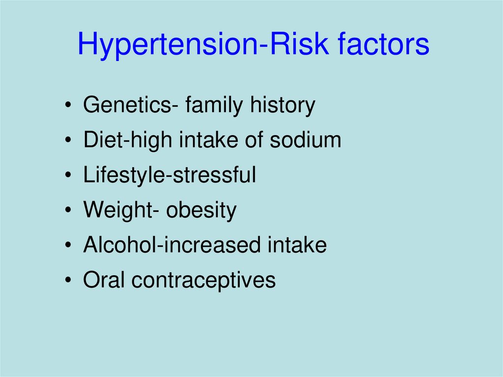 Hypertension-Risk factors