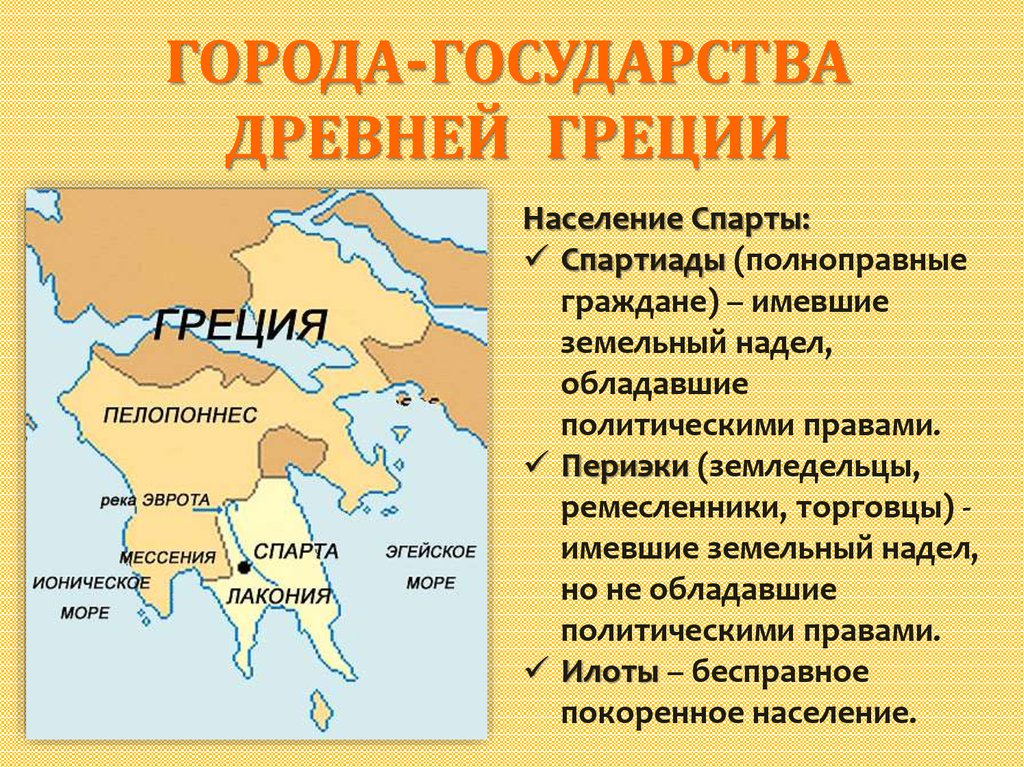 Город спарта расположен в. Спарта государство в древней Греции на карте. Города государства Греции. Древние государства Греции. Древнегреческий город-государство.