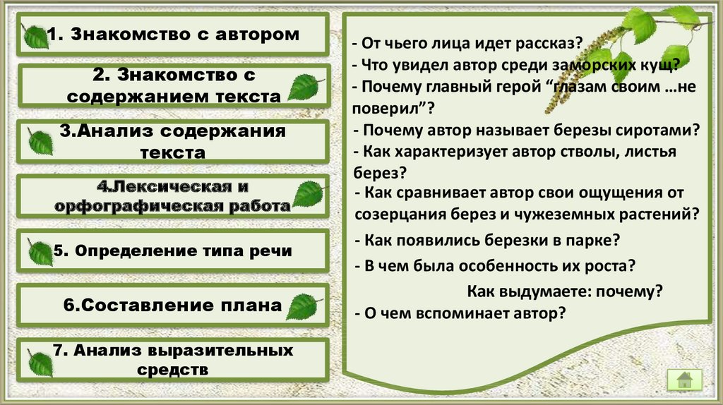 Изложение повествовательного текста по цитатному плану 4 класс