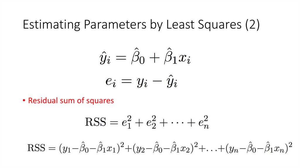 Estimating Parameters by Least Squares (2)