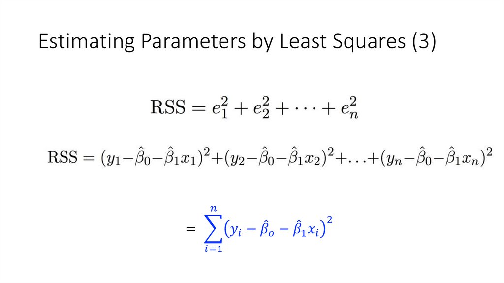Estimating Parameters by Least Squares (3)