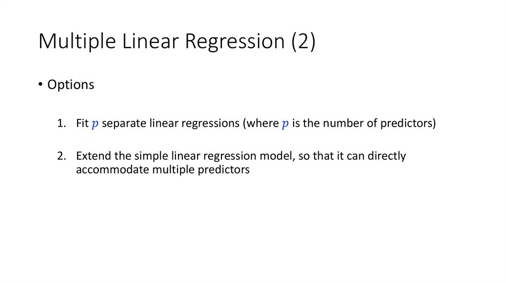 Multiple Linear Regression (2)