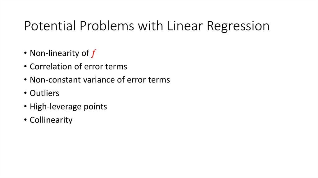 Potential Problems with Linear Regression