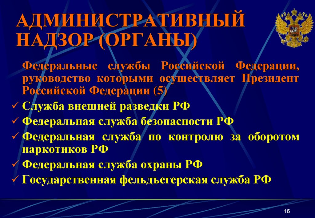 Производство административного надзора