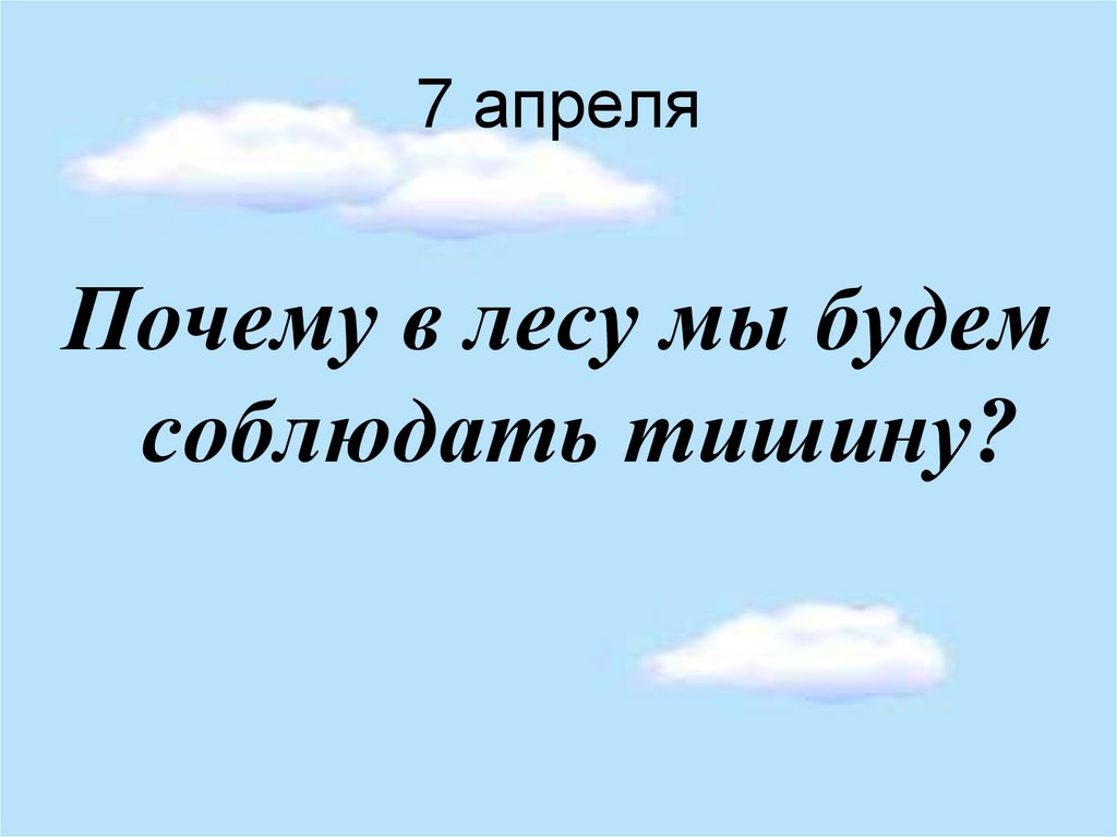 Почему нужно соблюдать тишину в лесу 1 класс презентация