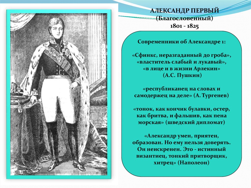 Александр 1 презентация по истории