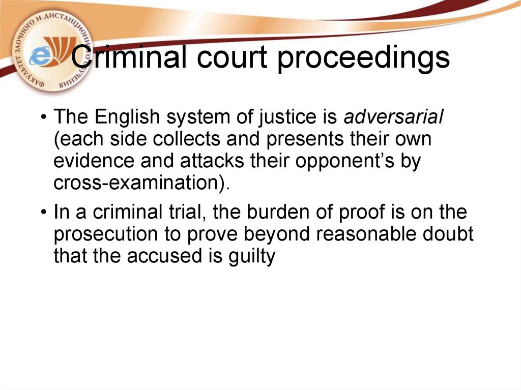 Criminal court proceedings