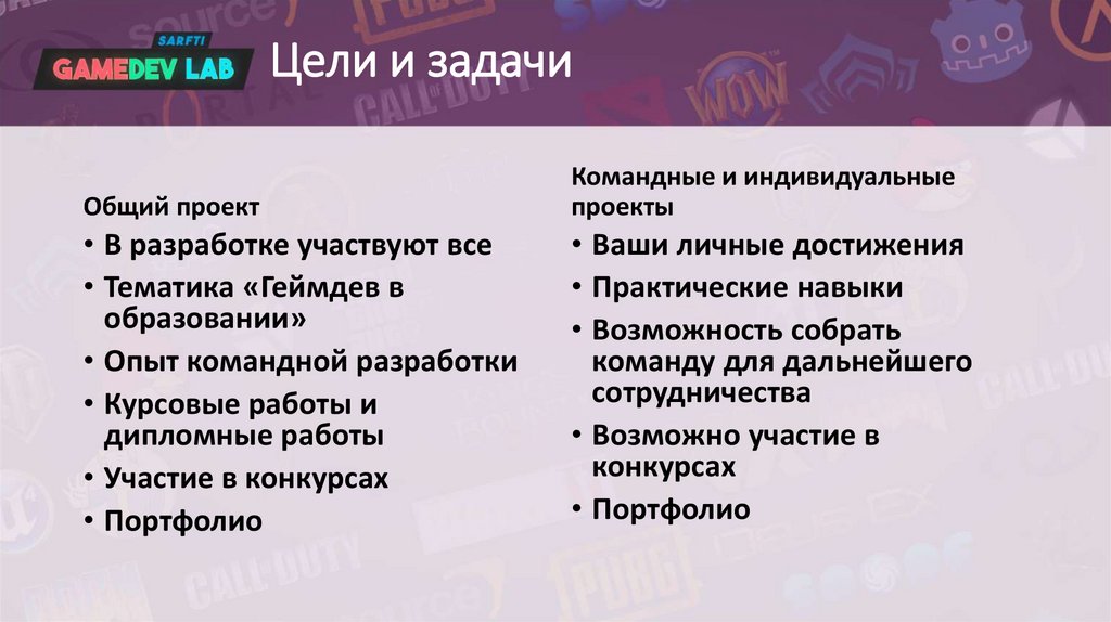 Цели и задачи