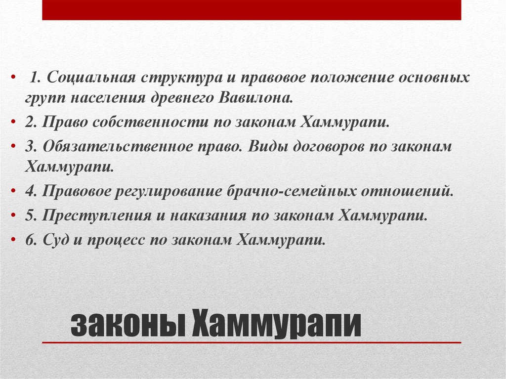 Право собственности по законам хаммурапи