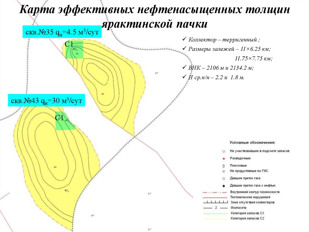 Карта нефтенасыщенных толщин