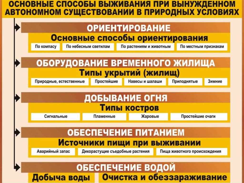 Схема основные причины вынужденного автономного существования в природных условиях