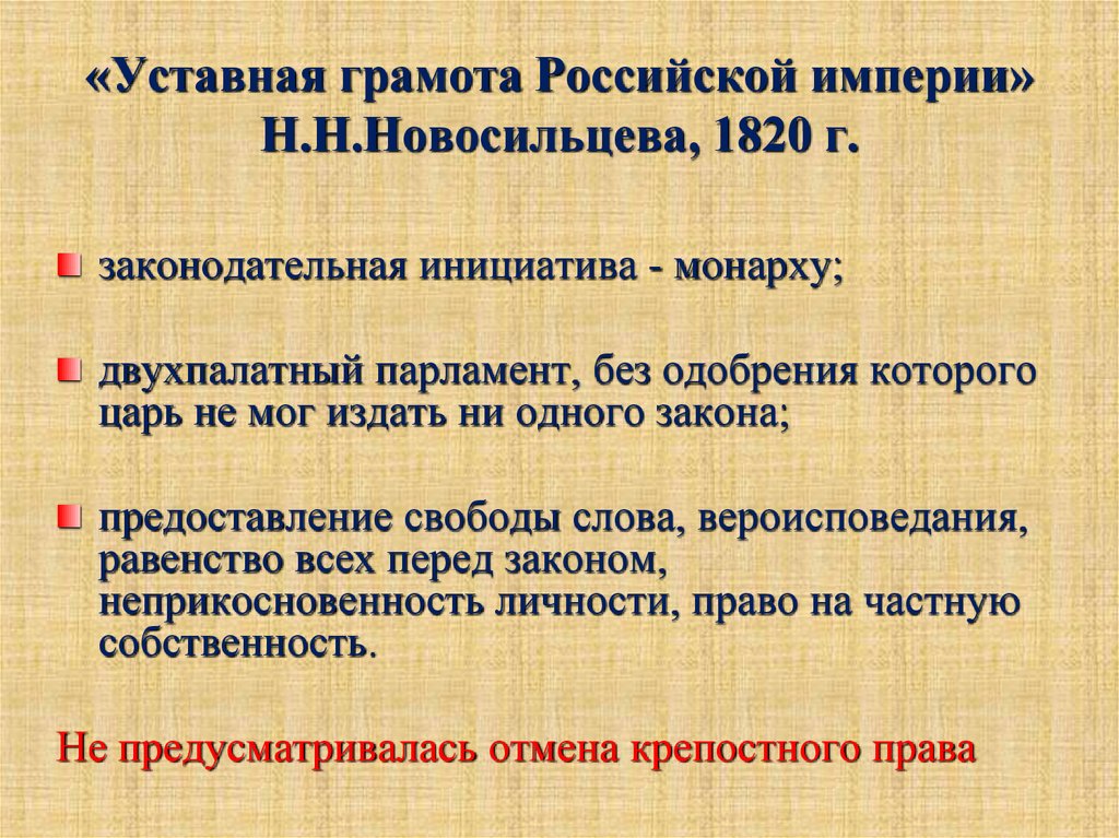 Проект русский конституции уставная грамота российской империи создан под руководством