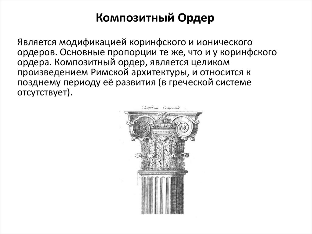 Ордер является. Древний Рим композитный ордер. Коринфский и композитный ордер. Композитный ордер в архитектуре древнего Рима. Коринфский Тосканский и композитный ордера.