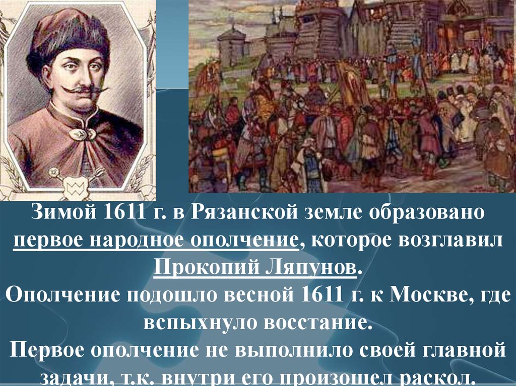 Первое ополчение годы смуты. Ляпунов 1611. 1611 Рязань Ляпунов.
