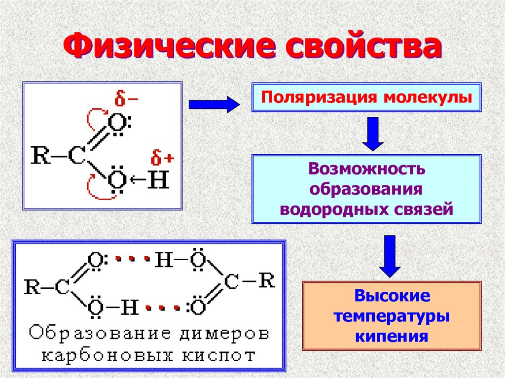 Уксусная кислота проявляет свойства. Карбоновые кислоты физ св. Образование водородной связи между молекулами карбоновых кислот. Димер карбоновых кислот. Водородные связи в карбоновых кислотах.