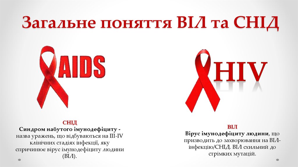 Загальне поняття ВІЛ та СНІД