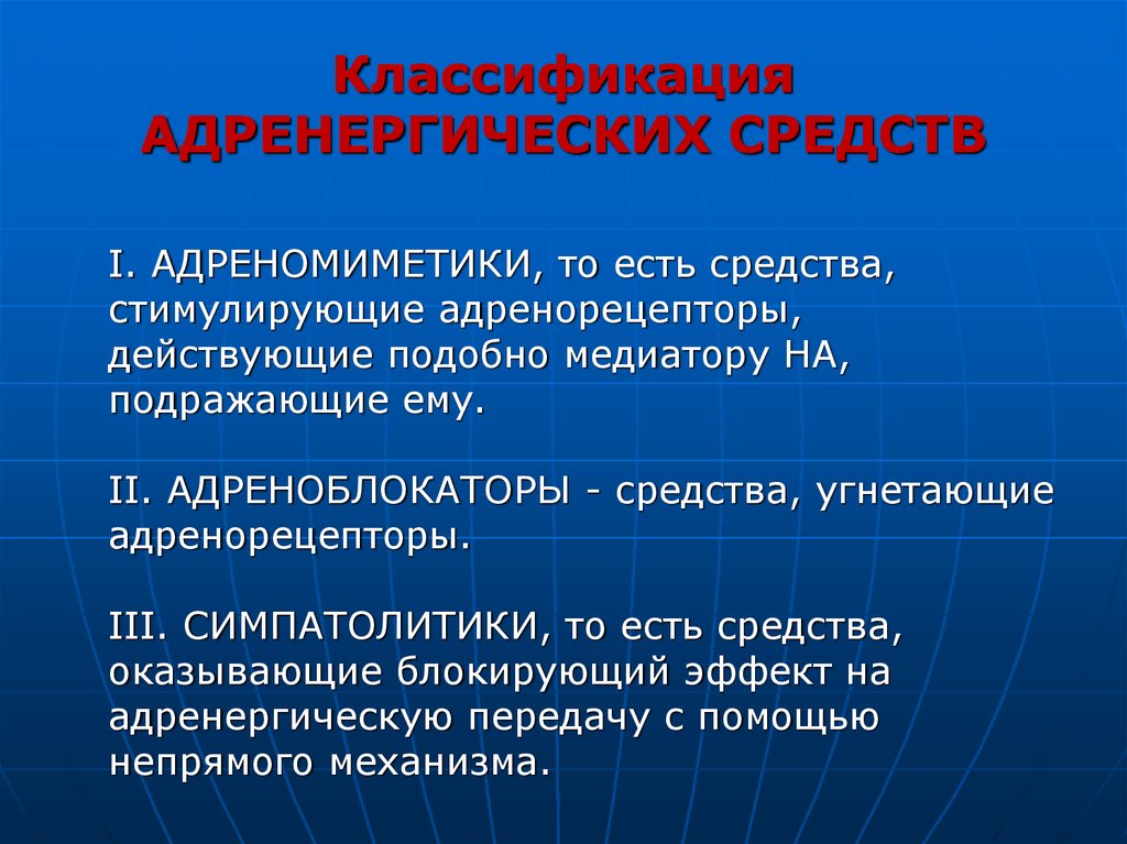 Презентация адреномиметики по фармакологии