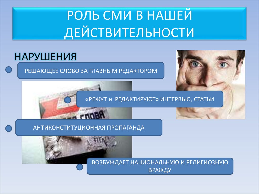 РОЛЬ СМИ В НАШЕЙ ДЕЙСТВИТЕЛЬНОСТИ