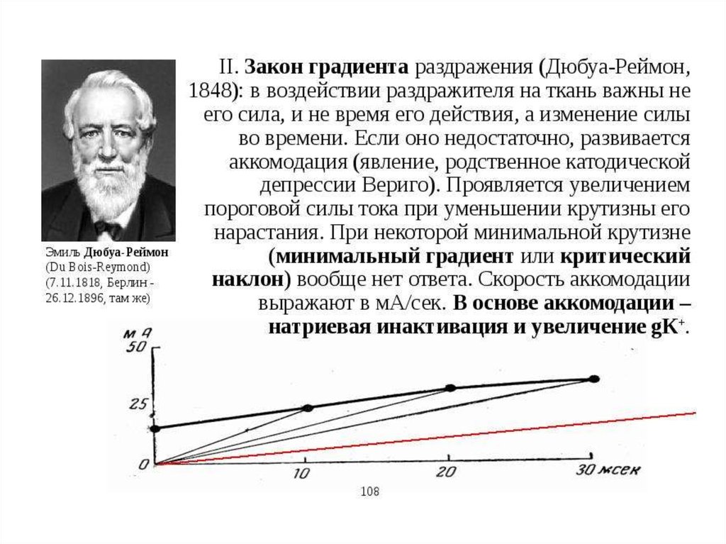 Закон силы времени. Закон Дюбуа-Реймона лежит в основе:. Закон раздражения Дюбуа-Реймона аккомодации. Градиент нарастания силы раздражителя во времени. Закон раздражения э. Дюбуа-Реймона.