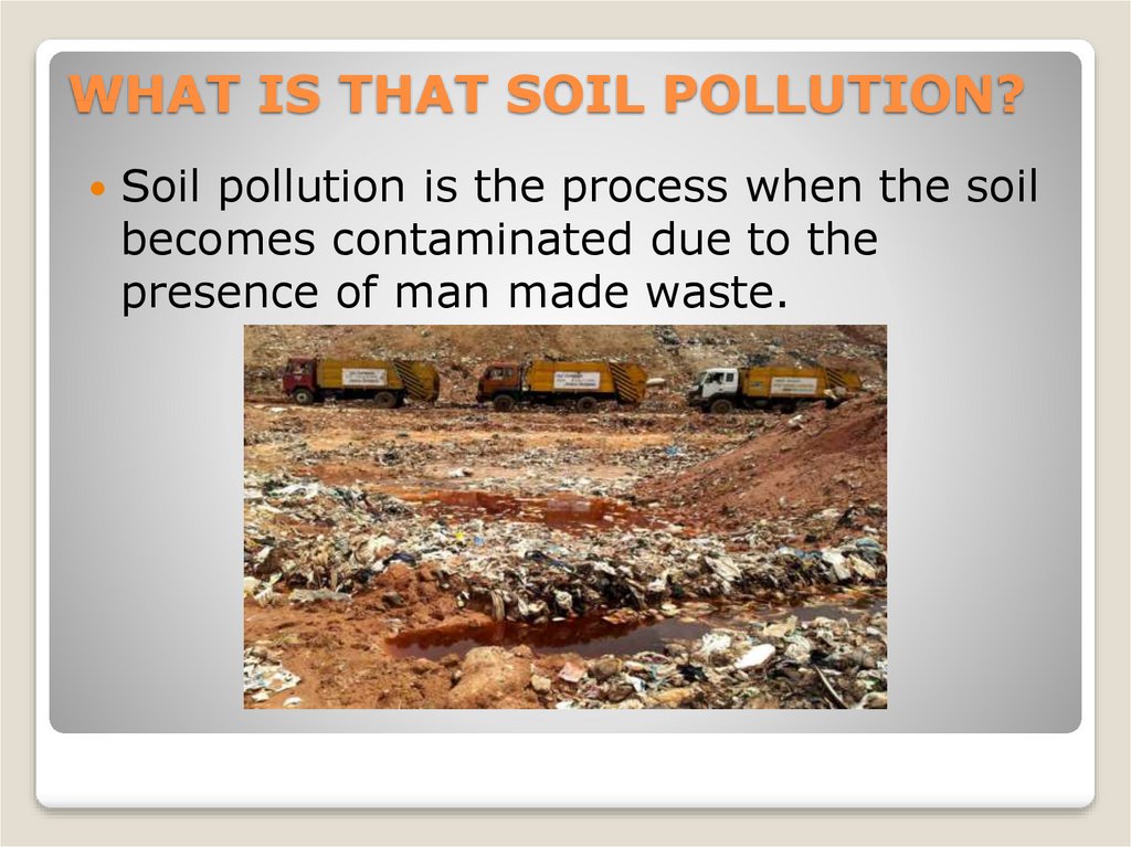WHAT IS THAT SOIL POLLUTION?