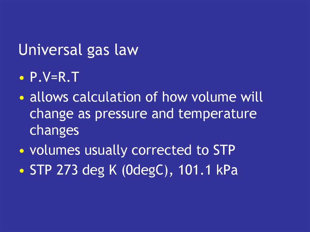 Universal gas law