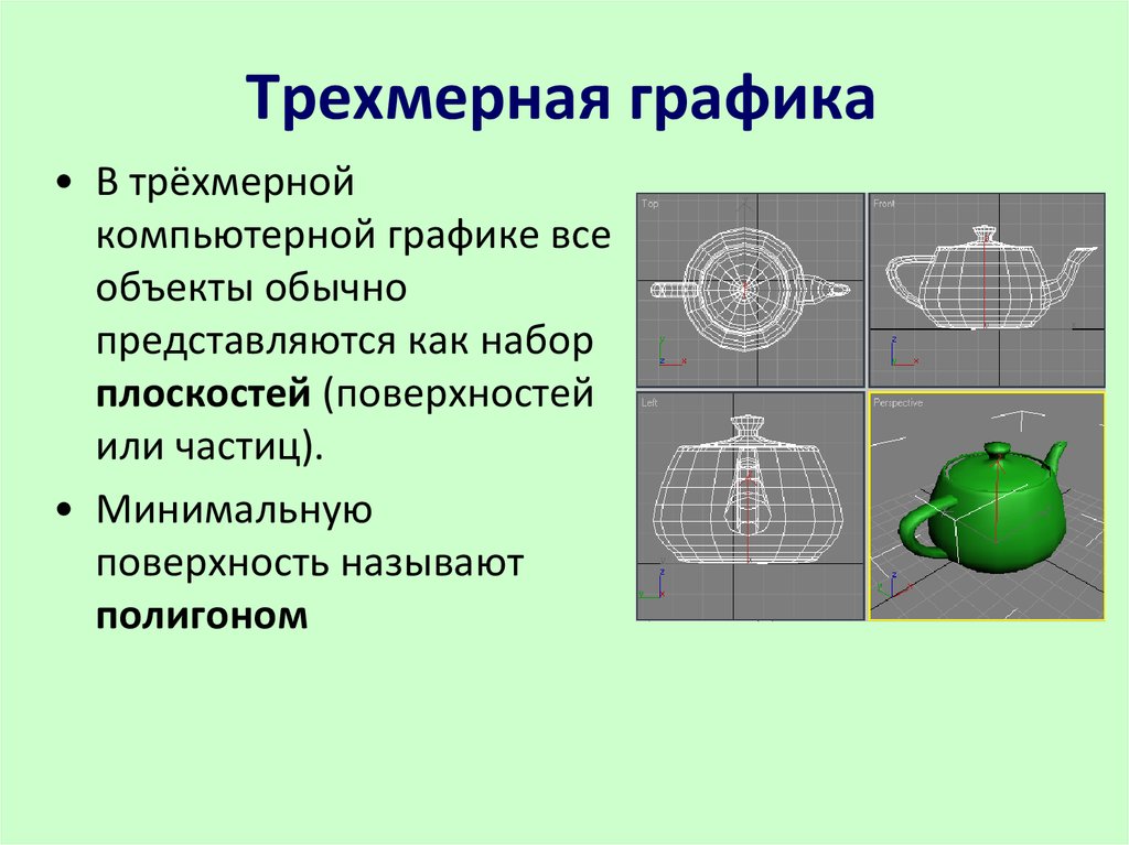 Основные понятия трехмерной графики презентация