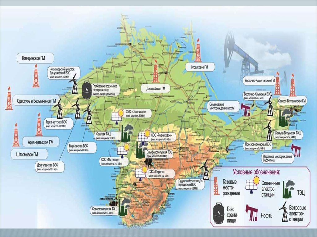 Ресурсы крыма. Карта полезных ископаемых Крыма с месторождениями. Минеральные ресурсы Крыма карта. Полезные ископаемые Крыма на карте. Энергетическая карта Крыма.