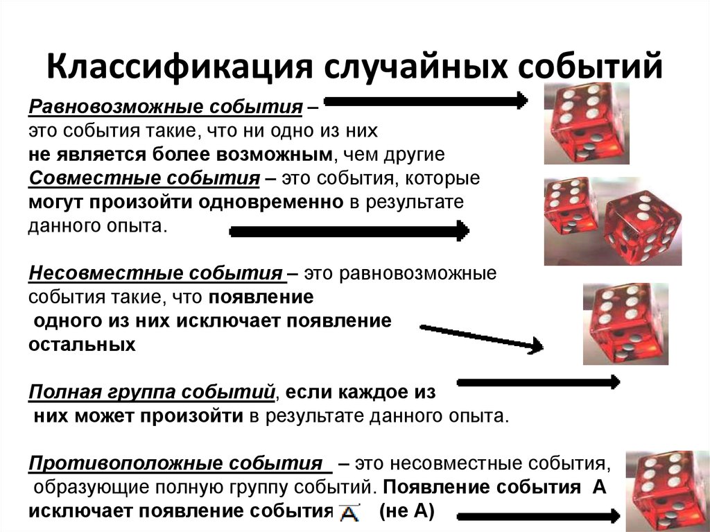 Презентация случайные события 9 класс никольский