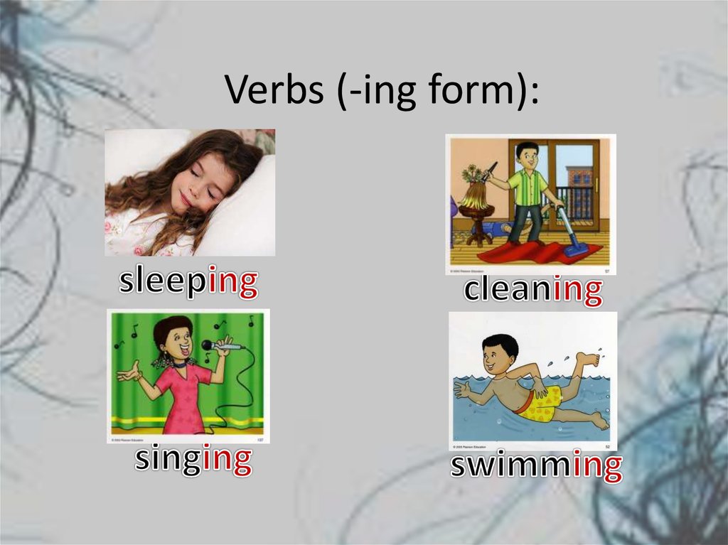 Глаголы ing упражнения