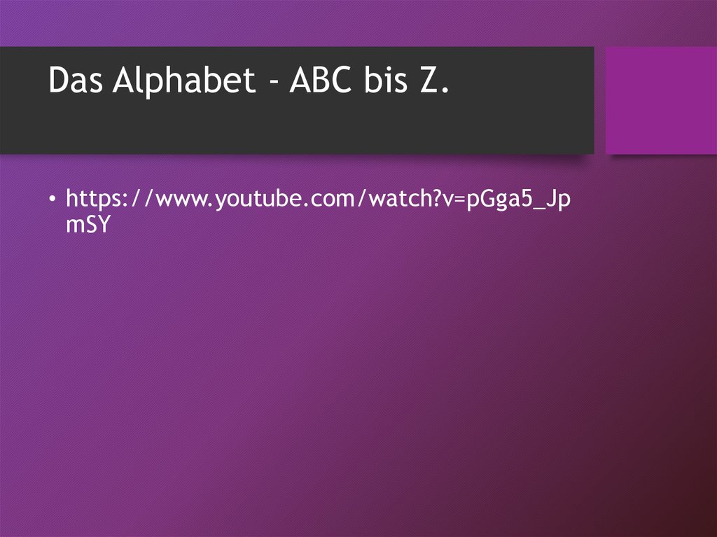 Das Alphabet - ABC bis Z. 