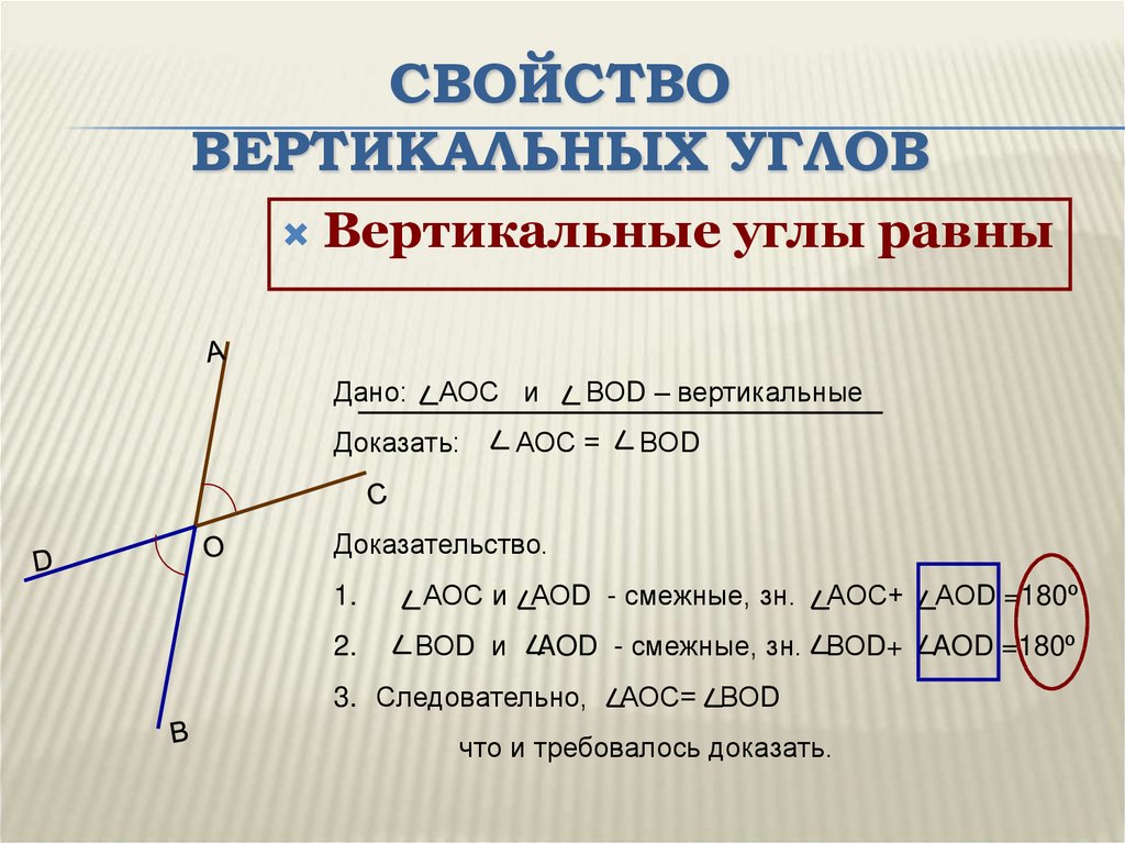 2 вертикальные углы определение свойства вертикальных углов