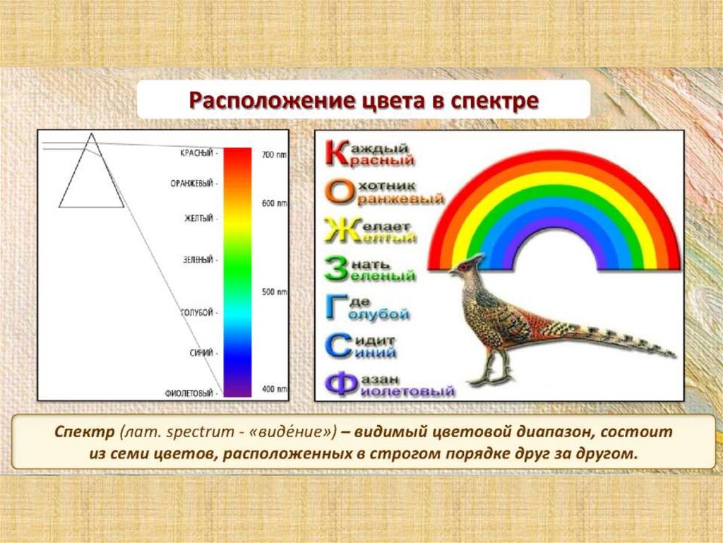 Расположены цвета