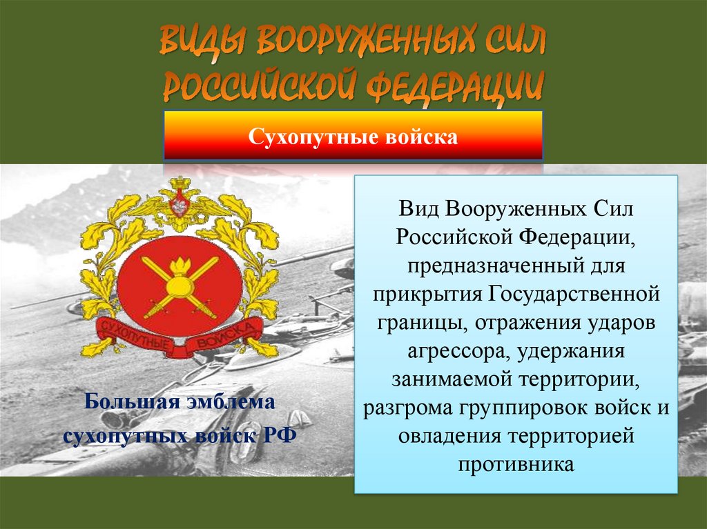 Самый многочисленный род сухопутных войск