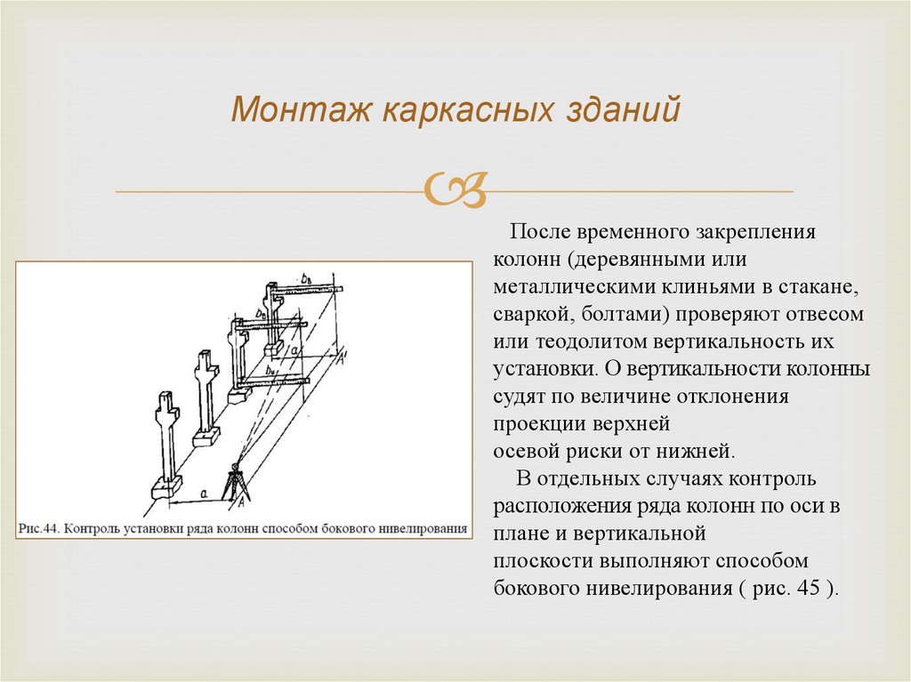 Геодезические работы при возведении надземной части здания презентация