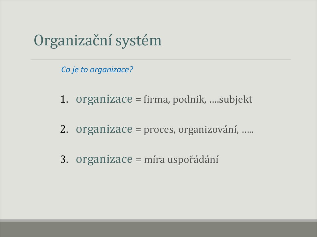 Organizační systém