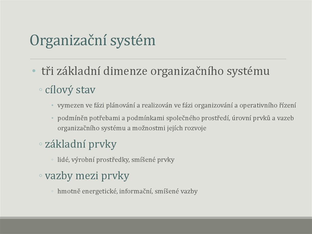 Organizační systém